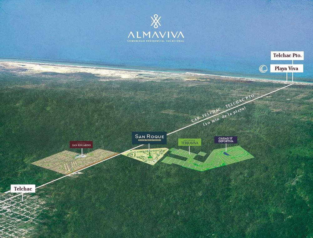 Terrenos con Preventa en una superficie de 160 a 320 m2 en Telchac Puerto, Yucatán  Dvelopers desarrollos inmobiliarios | ALMAVIVA - San Roque desarrollos